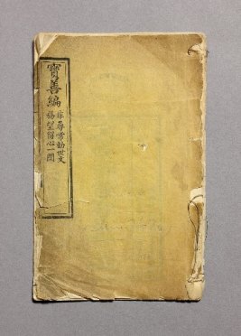 Conservation: Chinese manuscripts A yellow-ish manuscript page with Chinese markings on - there are notches on the edges